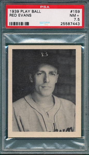 1939 Play Ball #159 Red Evans PSA 7.5