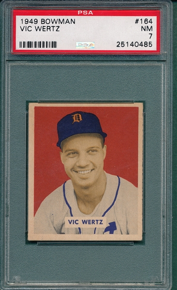 1949 Bowman #164 Vic Wertz PSA 7
