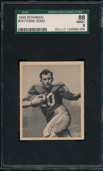 1948 Bowman FB #14 Frank Seno SGC 88