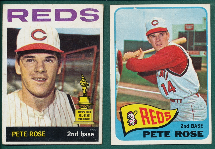 1964/65 Topps Pete Rose (2) Card Lot
