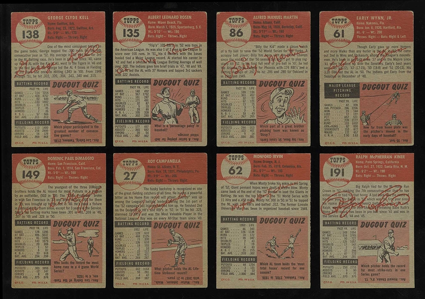 1953 Topps (8) Card Lot W/ Campanella