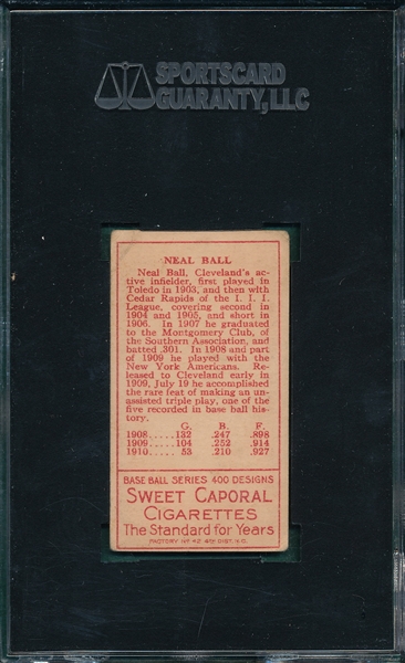 1911 T205 Ball Sweet Caporal Cigarettes SGC 40