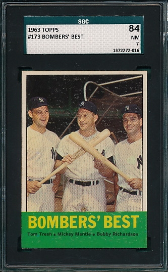 1963 Topps #173 Bombers Best W/ Mantle SGC 84