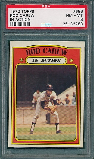 1972 Topps #696 Rod Carew, IA PSA 8