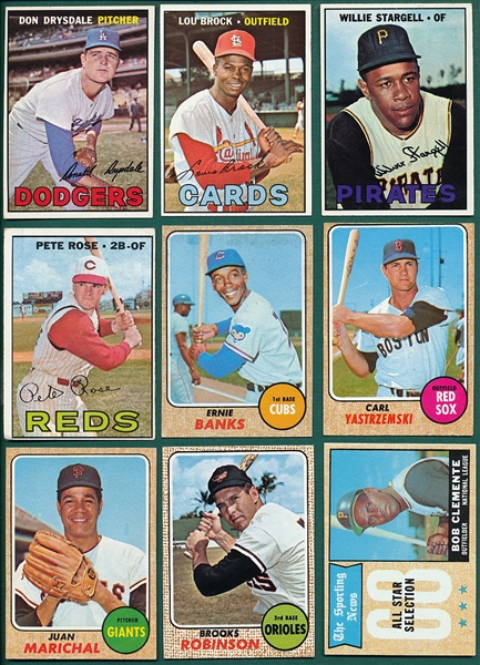 1967/68 Topps Hall of Famers (9) Card Lot