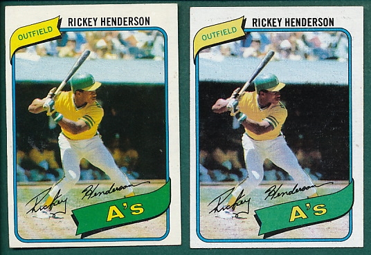 1980 Topps #482 Rickey Henderson, (2) Card Lot *Rookie*