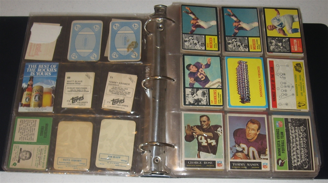 1962-85 Minnesota Vikings Lot of (400+) FB W/ Starr