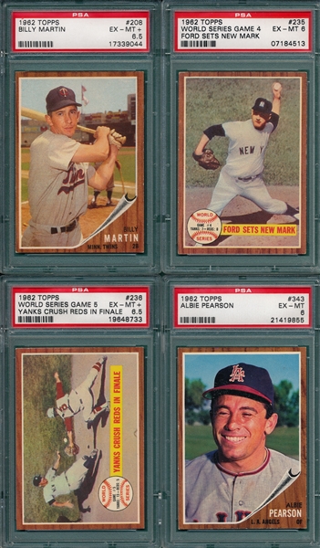 1962 Topps Lot of (4) W/ Ford PSA
