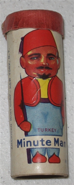 1930s R43 Minute Man, Turkey, Red Cap, Candy Cylinders, American Mint Co.