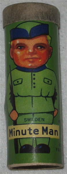 1930s R43 Minute Man, Sweden, Candy Cylinders, American Mint Co.