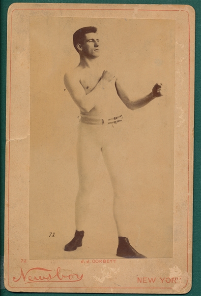 1890 Newsboy Cabinet James J. Corbett, Boxer