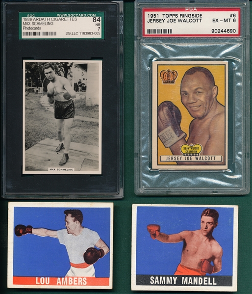 1936-51 Boxing Lot of (4) W/ Schmeling SGC 84