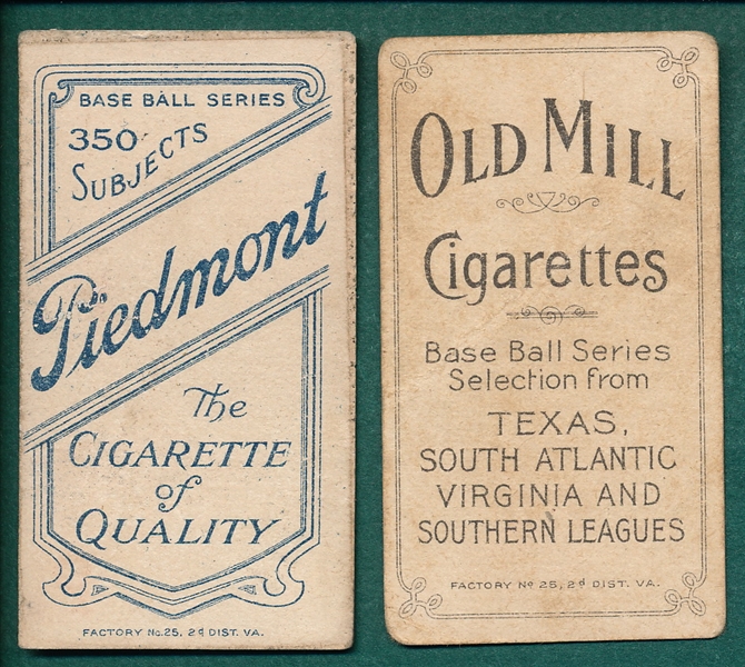 1909-1911 T206 F. White & Orth Lot of (2) *Southern League*