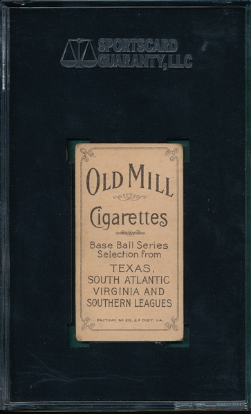 1909-1911 T206 Mullaney Old Mill Cigarettes SGC 30 *Southern League* 