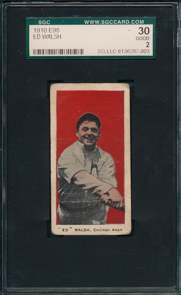 1910 E98 Ed Walsh SGC 30 *Red Background*