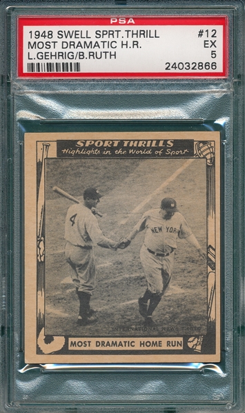 1948 Swell Sports Thrills #12 W/ Ruth/Gehrig PSA 5