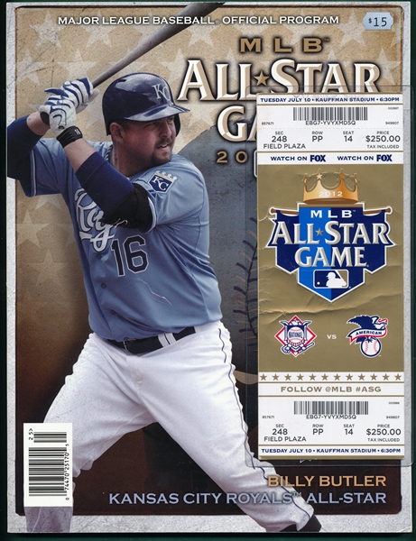 2012 MLB All Star Game Program & Ticket