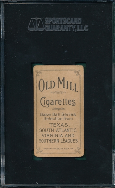 1909-1911 T206 Jordan Old Mill Cigarettes SGC 30 *Southern League*