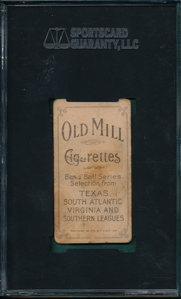1909-1911 T206 Bastian Old Mill Cigarettes SGC 20 *Southern League*