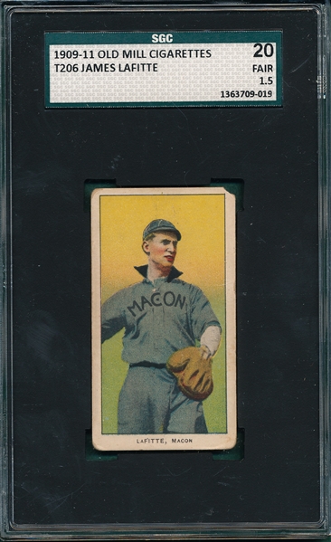 1909-1911 T206 Lafitte Old Mill Cigarettes SGC 20 *Southern League*