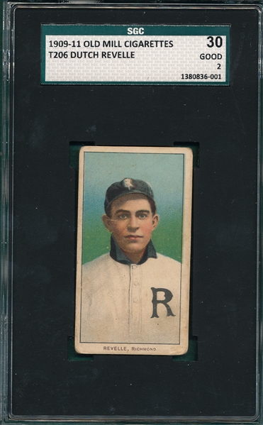 1909-1911 T206 Revelle Old Mill Cigarettes SGC 30 *Southern League*
