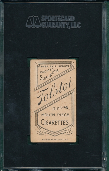 1909-1911 T206 McAleese Tolstoi Cigarettes SGC 40