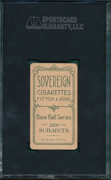 1909-1911 T206 Hinchman Sovereign Cigarettes SGC 40