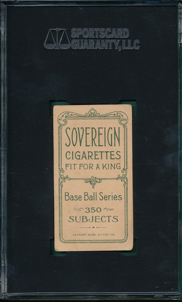 1909-1911 T206 Knight, Batting, Sovereign Cigarettes SGC 50