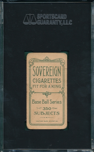 1909-1911 T206 Lavander Sovereign Cigarettes SGC 30