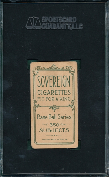 1909-1911 T206 Quillen Sovereign Cigarettes SGC 40