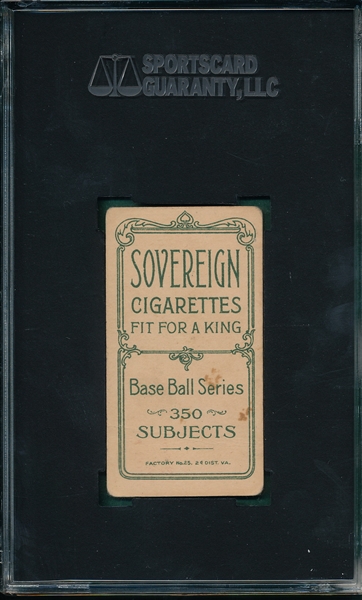 1909-1911 T206 Smith, Heinie, Sovereign Cigarettes SGC 35