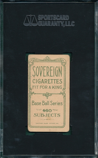 1909-1911 T206 Stovall, Batting, Sovereign Cigarettes SGC 40 *460 Series*