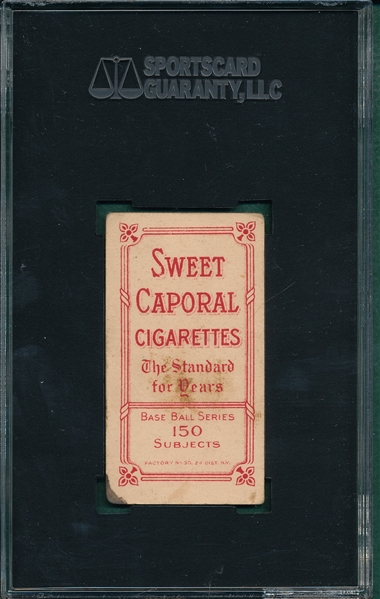 1909-1911 T206 Evers, Cubs on Shirt, Sweet Caparol Cigarettes SGC 20