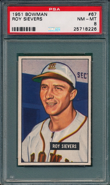 1951 Bowman #67 Roy Sievers PSA 8