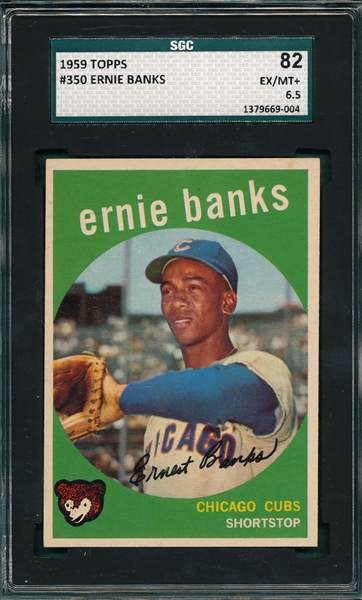 1959 Topps #350 Ernie Banks SGC 82