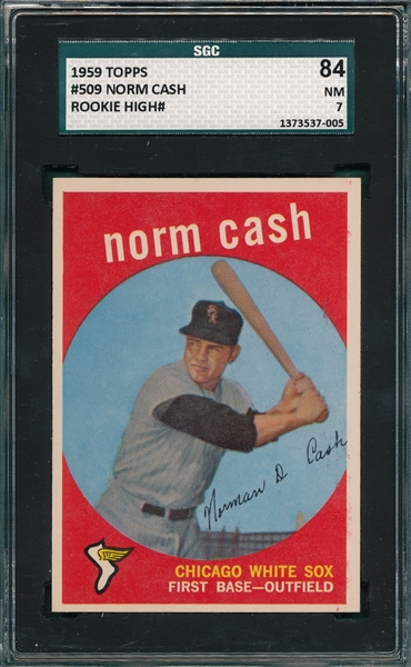 1959 Topps #509 Norm Cash SGC 84 *Rookie* *Hi #*