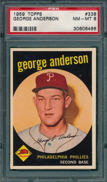 1959 Topps #338 George Anderson PSA 8 *Rookie* 