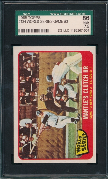 1965 Topps #134 WS Game #3 W/ Mantle SGC 86