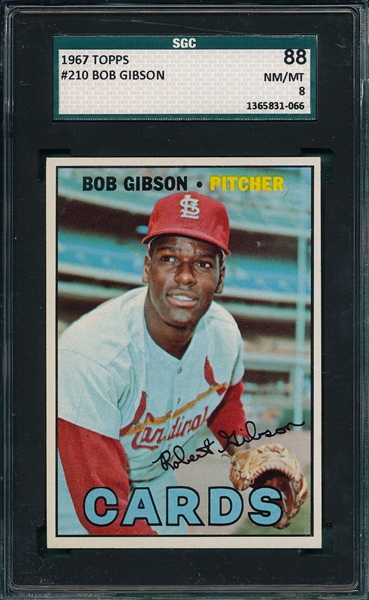 1967 Topps #210 Bob Gibson SGC 88