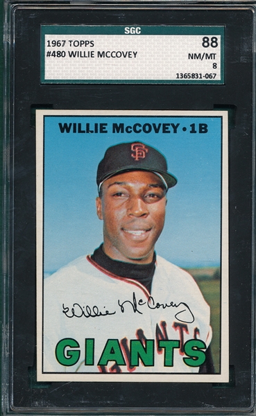 1967 Topps #480 Willie McCovey SGC 88