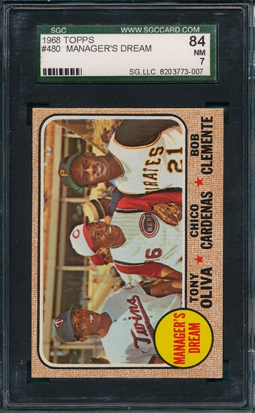 1968 Topps #480 Manager's Dream W/ Clemente SGC 84