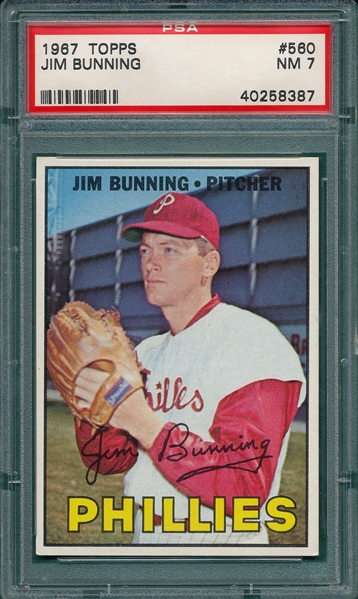 1967 Topps #560 Jim Bunning PSA 7 *Hi #*