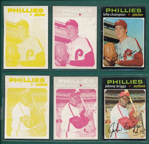 1971 Topps Color Test Cards, Briggs and Champion