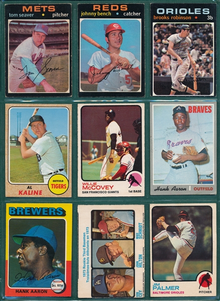 1968-75 O-Pee-Chee & Topps Lot of (9) HOFers W/ Schmidt, Rookie