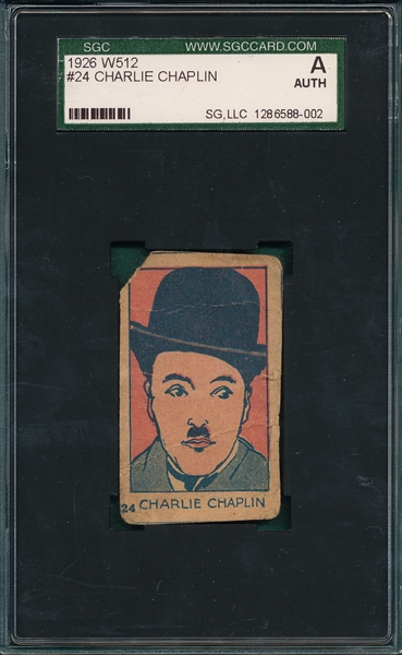 1926 W512 #24 Charlie Chaplin SGC Authentic