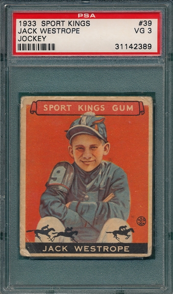 1933 Sport Kings #39 Jack Westrope PSA 3