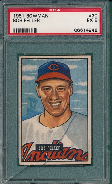 1951 Bowman #30 Bob Feller PSA 5