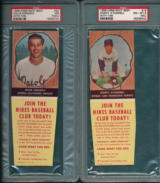 1958 Hires Root Beer Lot of (4) W/ Tab PSA