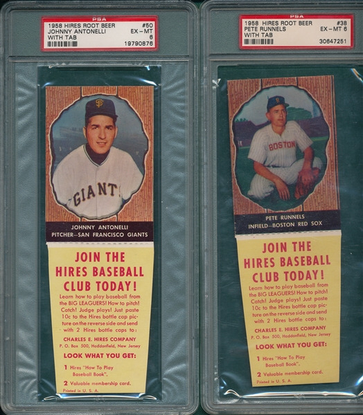 1958 Hires Root Beer Lot of (4) W/ Tab PSA