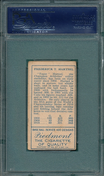 1911 T205 Hartsel Piedmont Cigarettes PSA 2